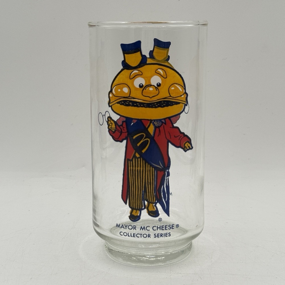 Vintage McDonald's Mayor McCheese Glass 16oz‎ Collector Series 1977 Tumbler